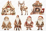 Boho Christmas Watercolor Clipart, a Seasonal Illustration by Maysa Art (Thumbnail 2 of 7)