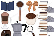 Books And Coffee Clipart, a Food Illustration by GlamArtZhanna (Thumbnail 5 of 7)