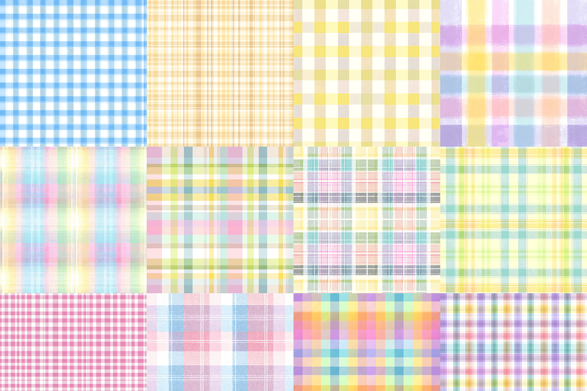 Pretty Easter Plaids Digital Paper, a Pattern Graphic by LA Design (Photo 2 of 10)