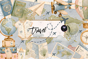 Travel Baby Shower Clipart, a Decorative Illustration by BigCakeBee (Thumbnail 1 of 4)