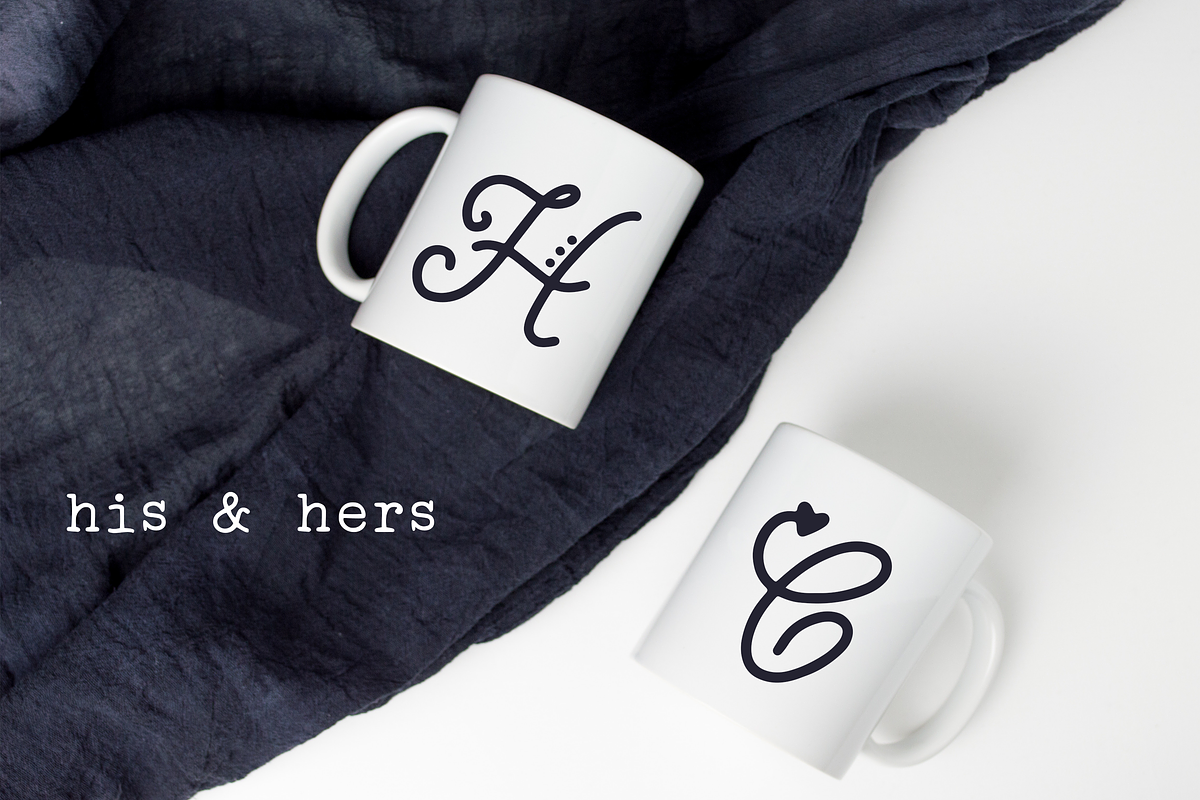 Handwritten Monogram Font - 4 Styles preview 3