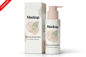 Cosmetic Pump Bottle Packaging M PSD