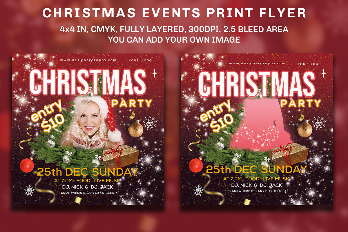 Christmas Event Print Flyer, a Flyer Template by designerzDukan (Photo 1 of 2)