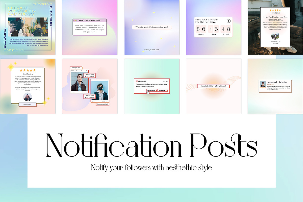 Instagram Aesthetic Gradient CANVA, a Social Media Template by Analogi Studio (Photo 10 of 36)