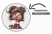 Whimsical Christmas Pin Up Girl Clip, an Illustration by Libby Wishes (Thumbnail 2 of 7)