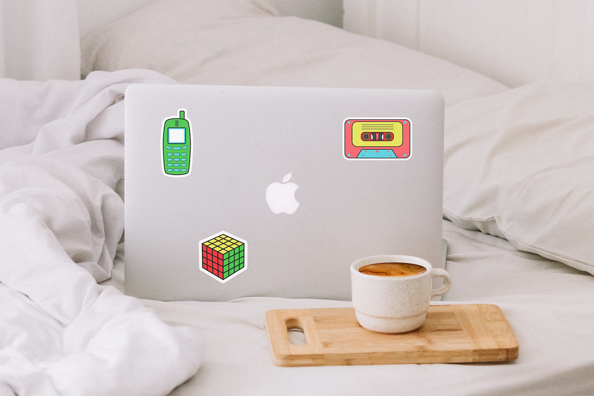 Retro pop art sticker bundle, an Object Illustration by JulyGart (Photo 6 of 6)