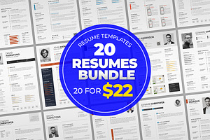 20 RESUME/CV TEMPLATE BUNDLE