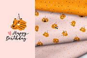 Celebratory tigers patterns+card, a Pattern Graphic by Alenkakarabanova (Thumbnail 3 of 3)