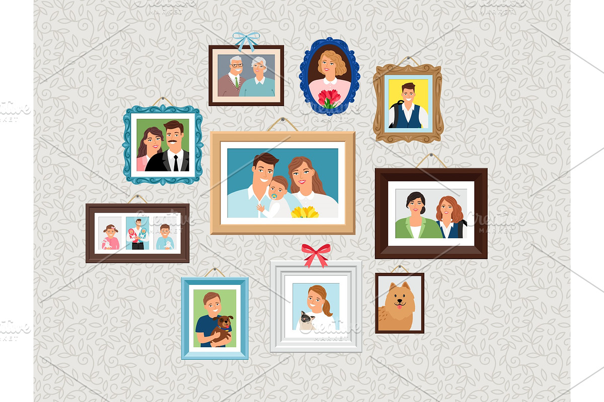 Family frames set. People portrait, a Person Illustration by Stock-Smart-Start