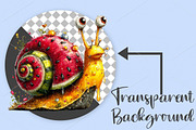 Funny Summer Snail Clipart Bundle, an Illustration by Canvas Craft (Thumbnail 2 of 7)