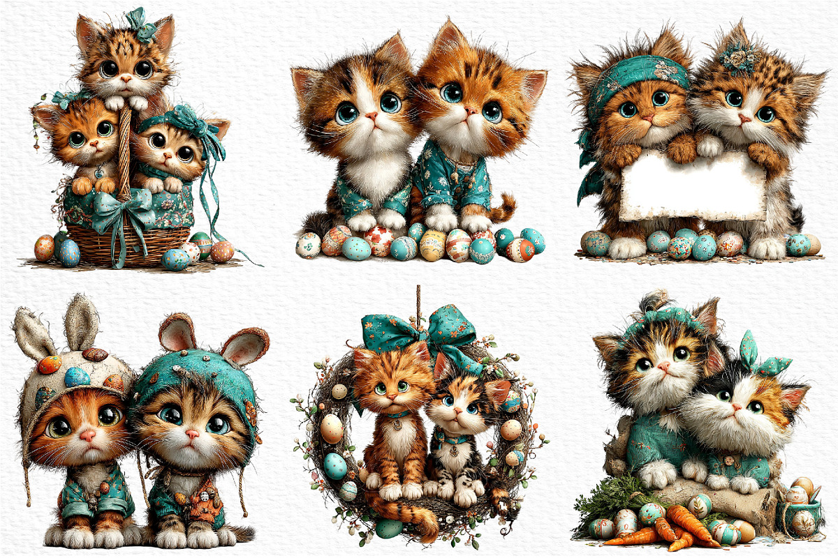 Whimsical Easter Cat Best Friend Png, an Illustration by Craft Nest (Photo 5 of 11)