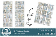 White Butterflies Junk Journal Paper, a Background Graphic by NiiiNArt (Thumbnail 8 of 8)