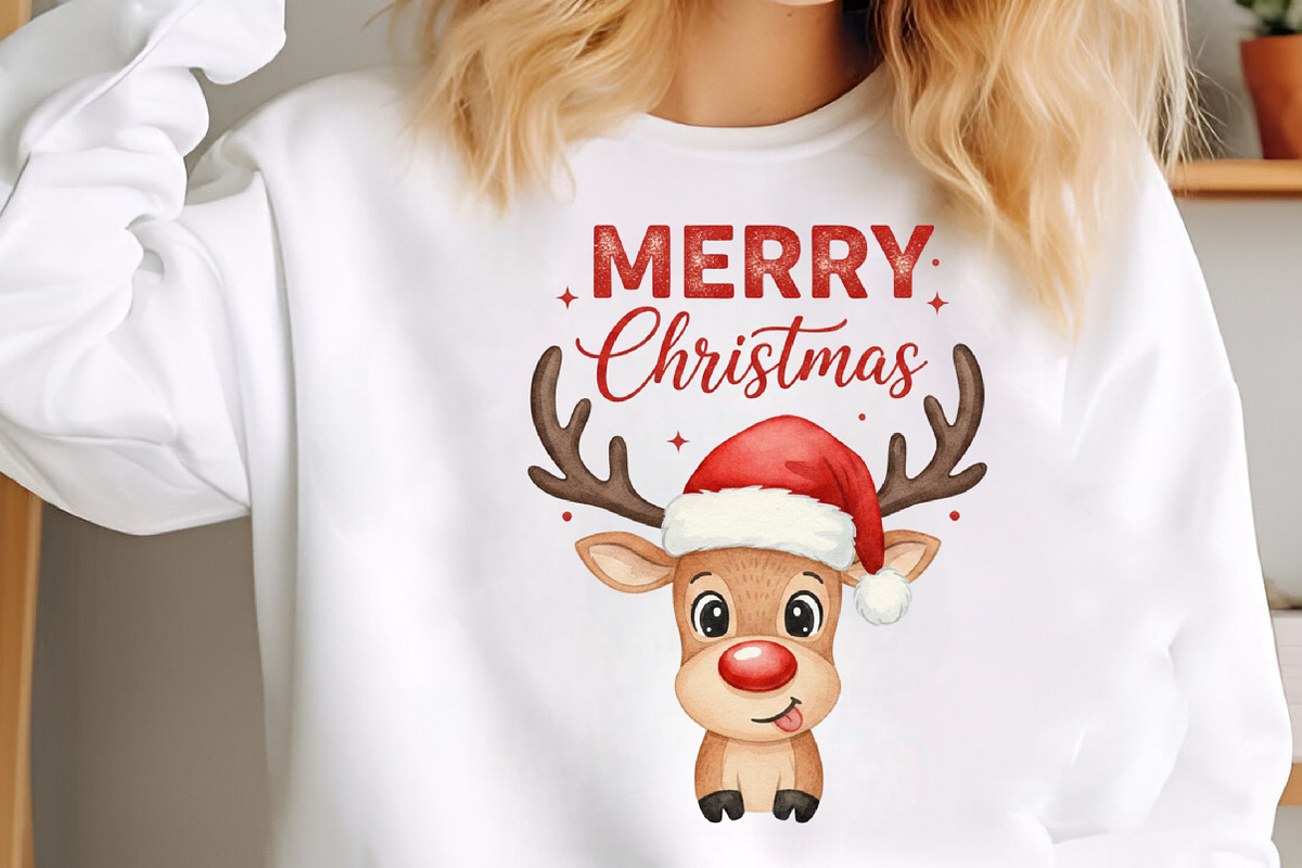 Reindeer Merry Christmas PNG, an Illustration by SinaCreation (Photo 2 of 5)