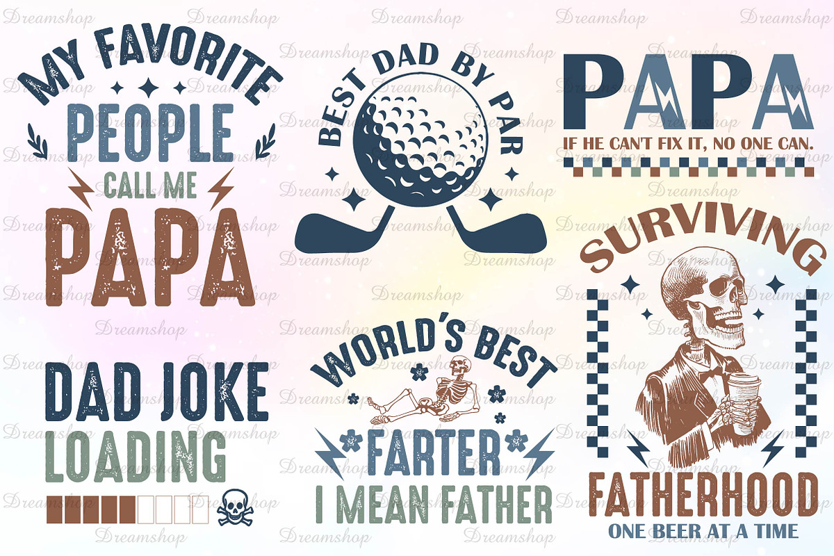 Father’s Day Dad Papa SVG PNG Bundle, an Illustration by CreationArt