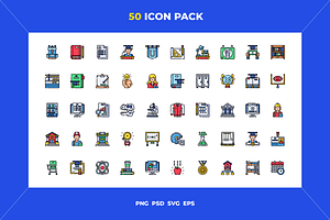 50 University icons, an Outline Icon by Wencory