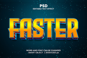 Faster 3d Editable Psd Text Effect, a Brushes & More by bdrobin
