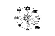 Logistics Hub Silhouette Set, a Graphic by hafijul (Thumbnail 12 of 14)