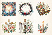 Watercolor Christian Easter Clipart, a Seasonal Illustration by DreamArtGraphic (Thumbnail 4 of 4)
