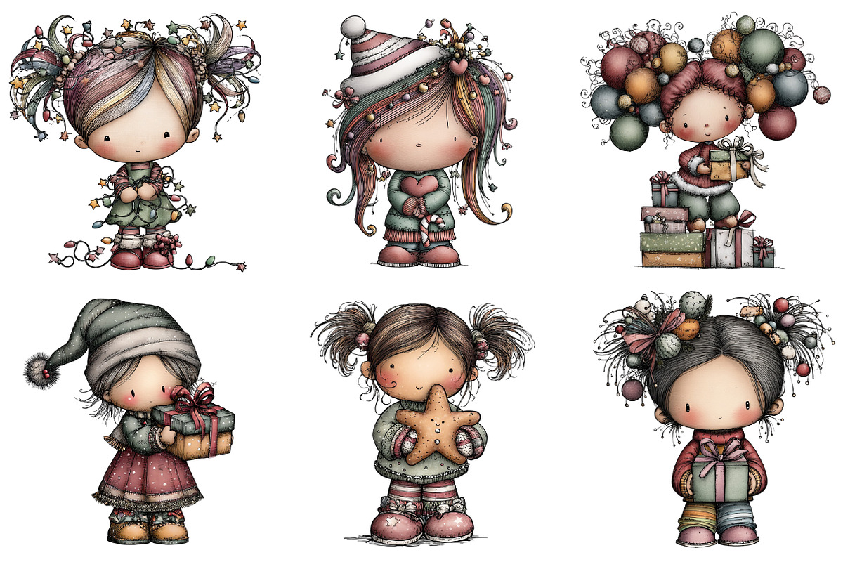 whimsical fantasy Christmas girl, an Illustration by DreamArtGraphic (Photo 5 of 5)