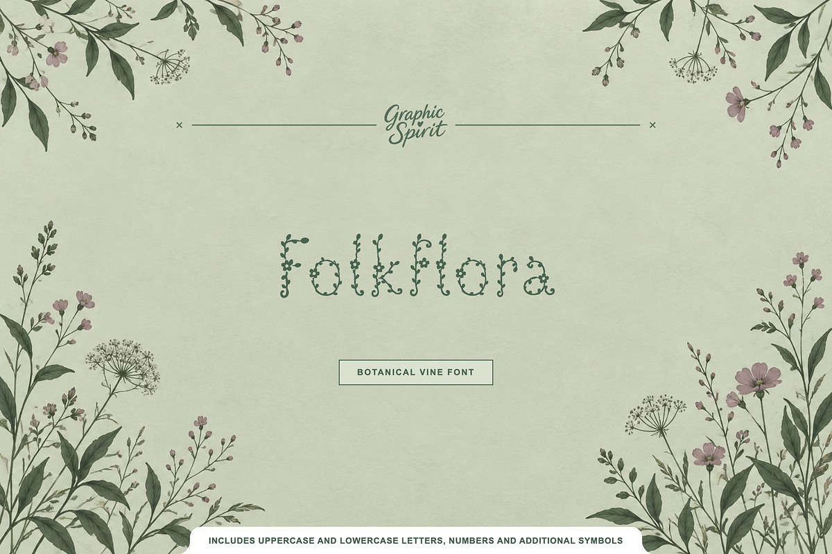 FolkFlora Botanical Display Font, a Sans Serif Font by Graphic Spirit (Photo 1 of 8)