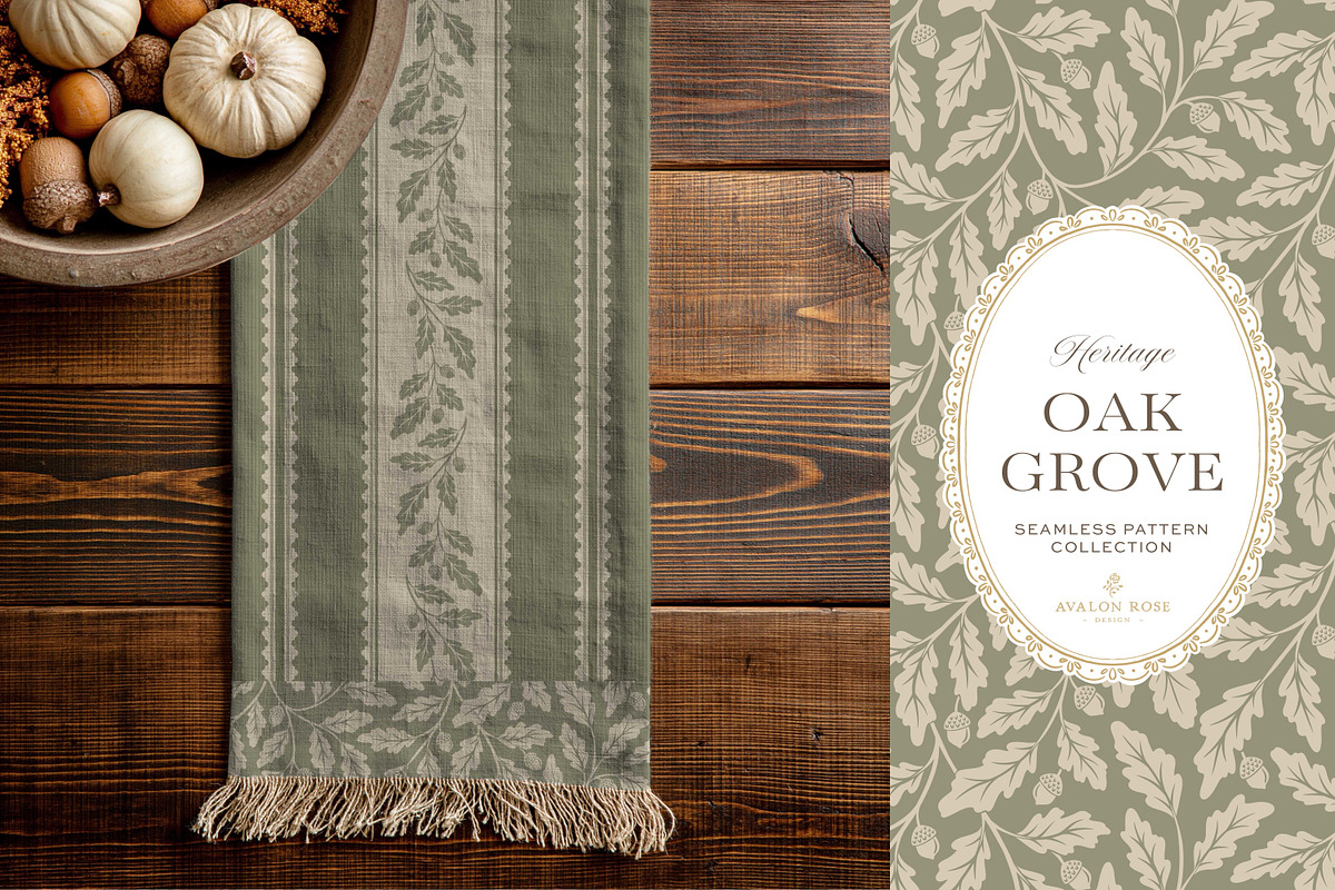 Oak & Acorn Autumn Patterns - Sage, a Pattern Graphic by Eclectic Anthology (Photo 12 of 13)