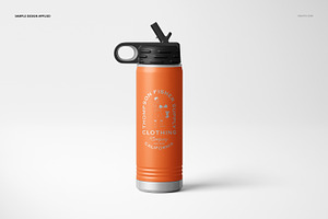 P. Coated 20 Oz. Water Bottle Mockup