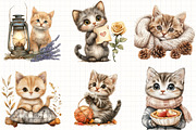 Cute Autumn Kitten Clipart, an Illustration by Libby Wishes (Thumbnail 6 of 6)