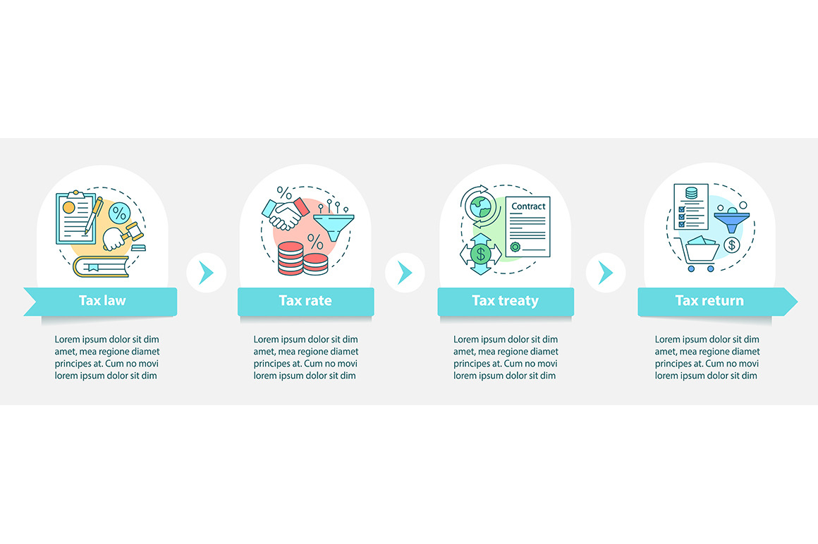 Taxes system vector infographic, a Templates & Theme by IMG Visuals