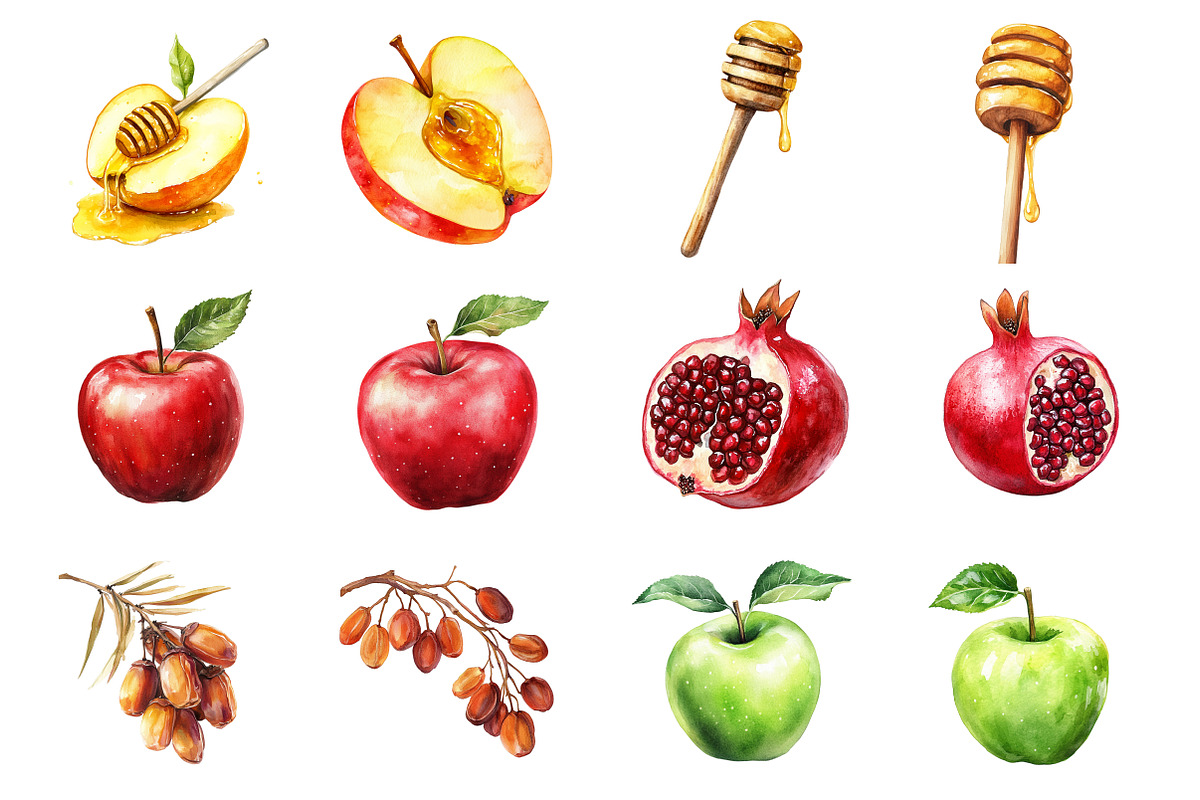 Happy Rosh Hashanah Clipart, an Illustration by Design Market (Photo 3 of 3)