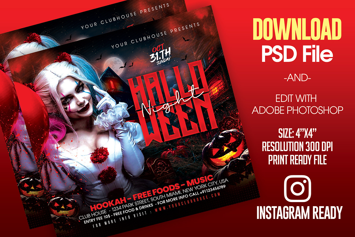Halloween Party Flyer, a Templates & Theme by MithilaCreation (Photo 2 of 6)