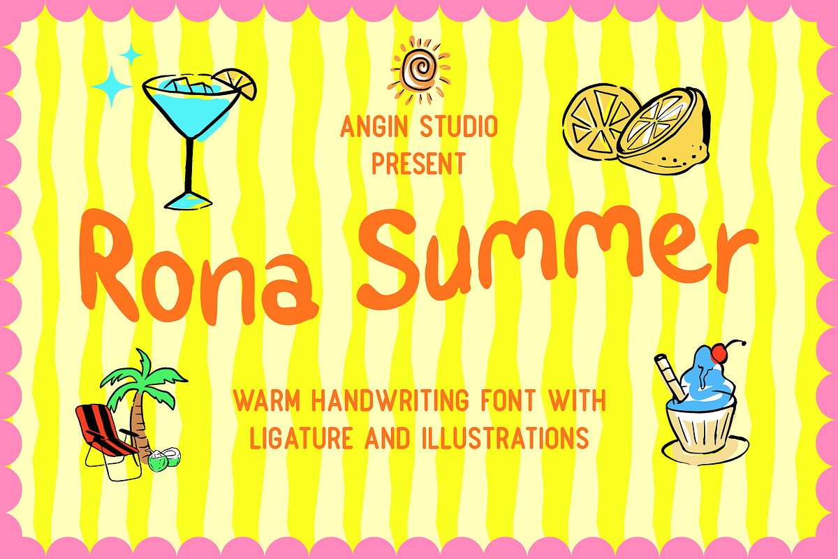 Rona Summer Warm Handwritten Font, a Handwritten Font by Angin Studio (Photo 1 of 14)