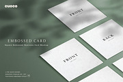 Square Embossed Business Card Mockup, a Product Mockup by Cuoco (Thumbnail 1 of 7)