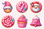 Pink Christmas Cookie Clipart, an Illustration by Dream Creation (Thumbnail 8 of 8)