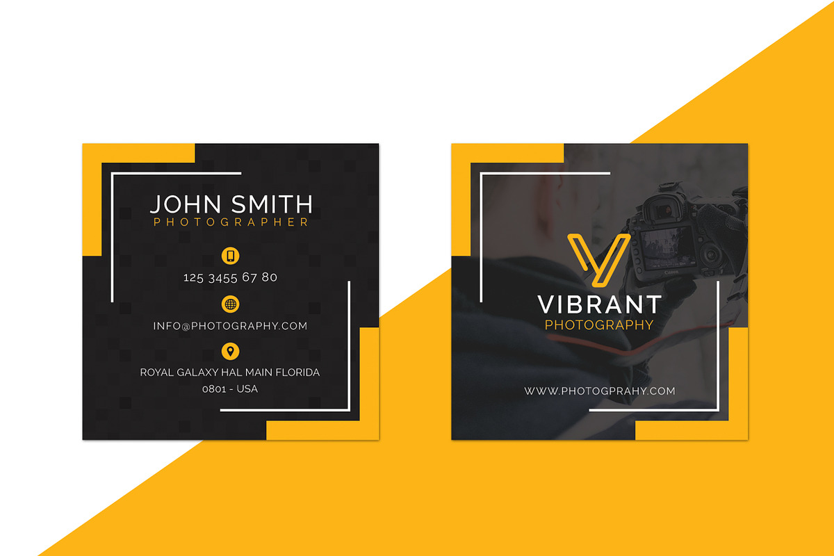 Square Photography Business Card, a Business Card Template by Shahjhan (Photo 2 of 4)