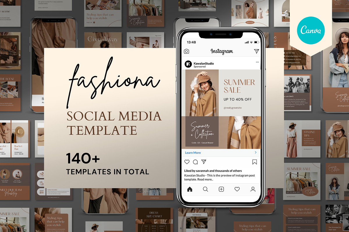 Fashiona Bundle Canva Template, a Social Media Template by Kawalan Studio (Photo 1 of 6)