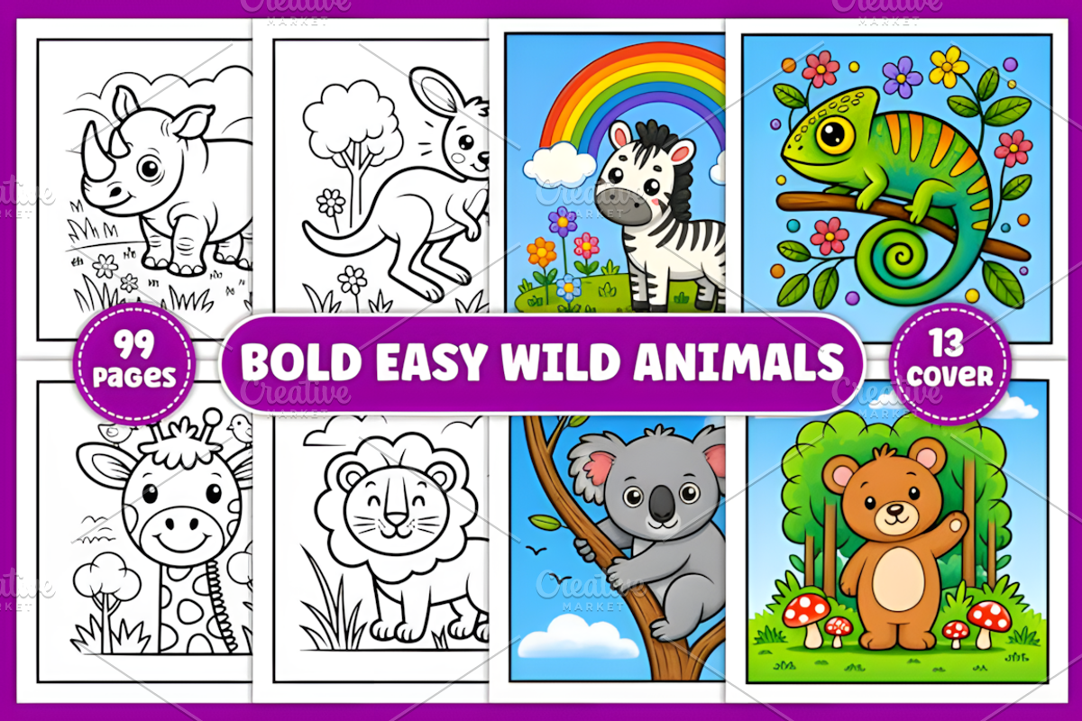 Wild Animals Coloring Book, an Animal Illustration by Coco Bloom (Photo 1 of 5)