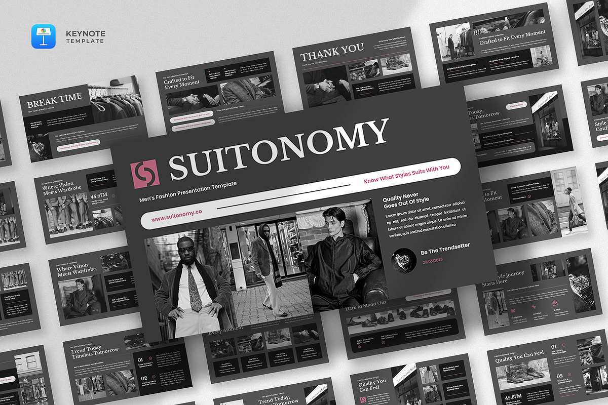 Men's Fashion Keynote Template, a Presentation Template by fluffstudio (Photo 1 of 4)