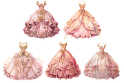 Pink & Gold Royal Victorian Clipart, an Object Illustration by Digital Xpress (Thumbnail 3 of 10)
