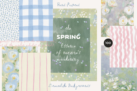 Hand-Painted Spring Backgrounds, a Background Graphic by Lana Elanor
