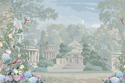 Hydrangea Garden Wallpaper Art, a Decorative Illustration by Mughal Wallpaper (Thumbnail 2 of 3)