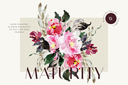 Watercolor Flowers Clipart, a Decorative Illustration by WalaPalette (Thumbnail 1 of 6)