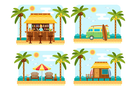 Flat Beach Scene