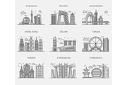 Icons Chinese Major Cities, a Work Illustration by robuart (Thumbnail 2 of 3)