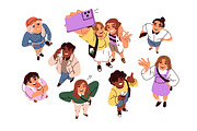 Happy people look up, top view set, a Person Illustration by Good Studio (Thumbnail 2 of 4)