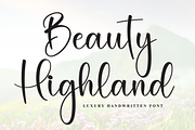 Beauty Highland | Script Font, a Handwritten Font by Scratchones (Thumbnail 1 of 8)