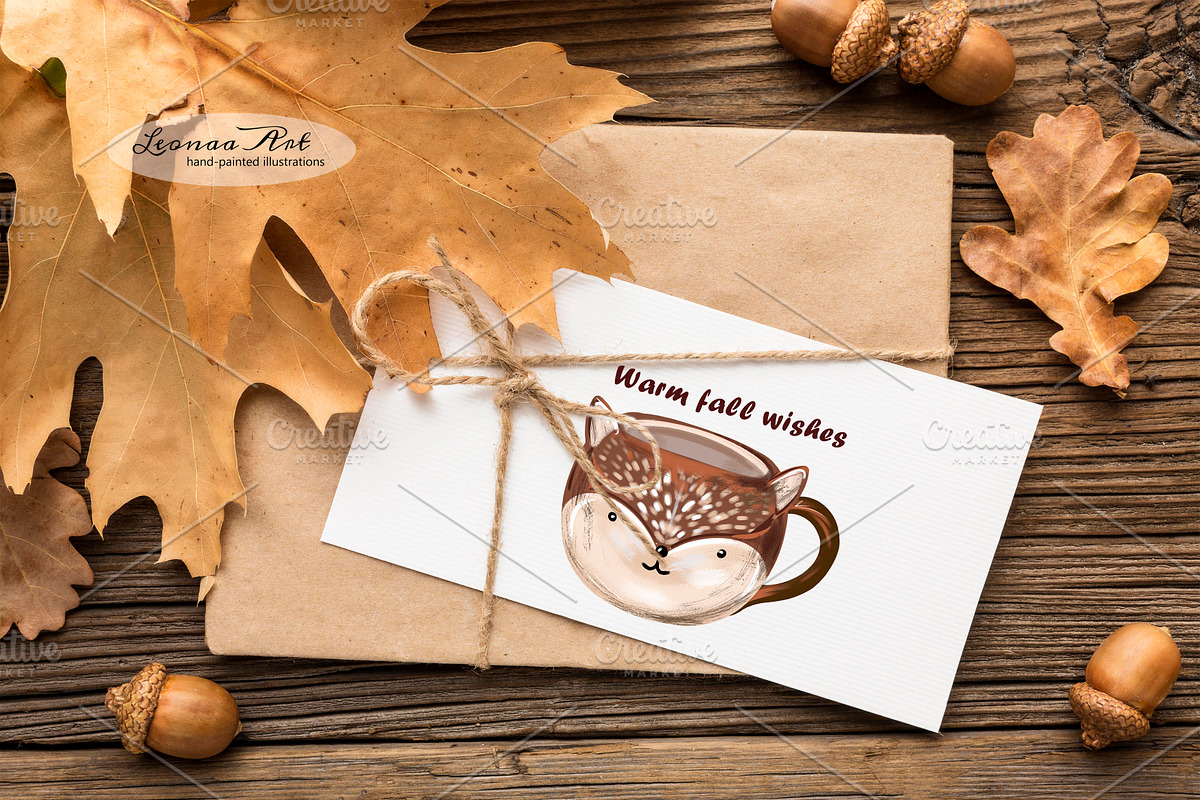 Autumn Mugs Clip Art Collection, a Seasonal Illustration by Leonaa art (Photo 2 of 13)