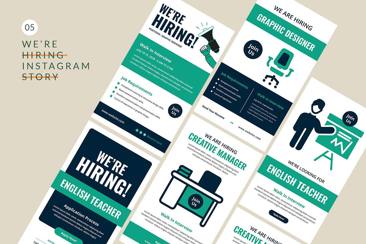 We're Hiring Instagram Stories, a Social Media Template by Pixelpick