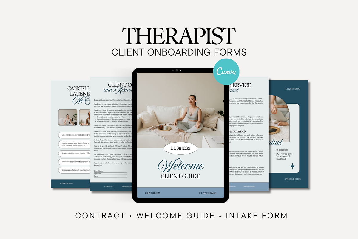 Therapy Onboarding Forms, a Stationery Template by Anna Design Studio (Photo 1 of 9)