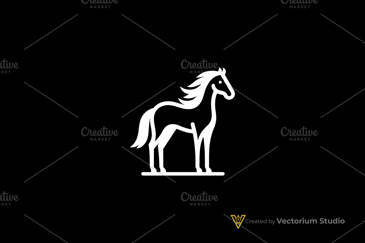 Bold Horse Minimal Logo, a Branding & Logo Template by Vectorium Studio (Photo 2 of 3)