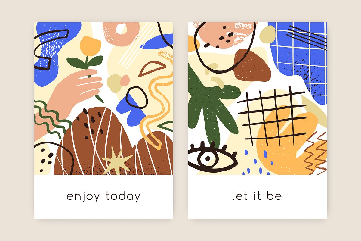 Trendy cards with abstract pattern, a Decorative Illustration by Good Studio (Photo 3 of 6)
